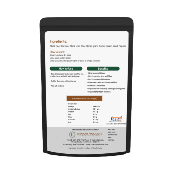 Millet Weight Loss Mix back